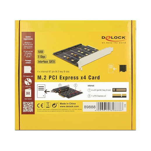 PCI Express kartica DELOCK 89888 za 4 x M.2 SATA SSD (RAID)-4