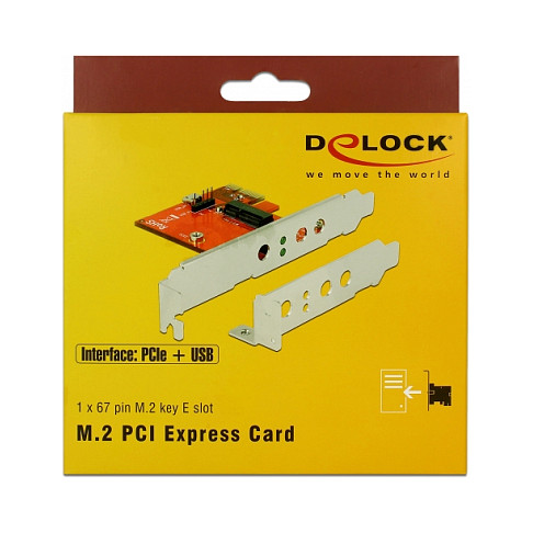 Adapter DELOCK PCIe x1 na M.2 Key E utor Low Profile (89889)-3
