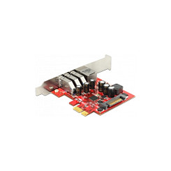 DELOCK PCI Express kartica 89382 3x USB 5Gbps + 1x Gigabit LAN (Low Profile)-1