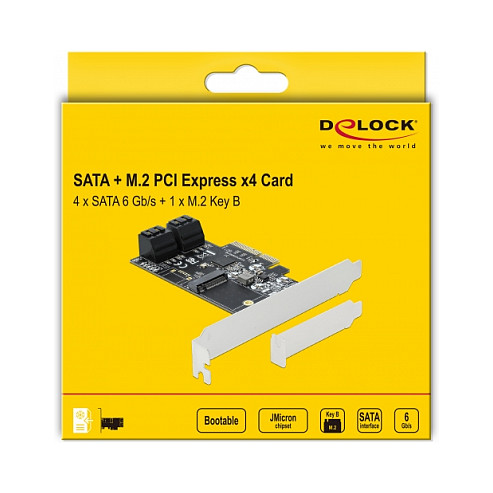 PCI Express kartica DELOCK 90396 (4x SATA, 1x M.2 Key B, Low Profile)-4