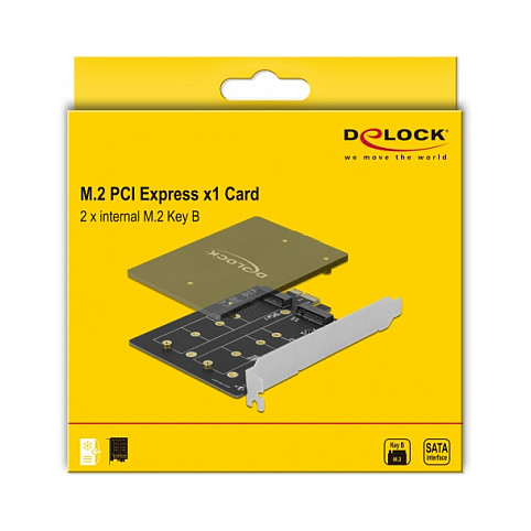 Adapter DELOCK PCI Express x1 na 2x M.2 Key B (SATA), 90432-6