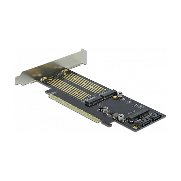 Adapter DELOCK PCIe x16 na M.2 NVMe / M.2 SATA / mSATA SSD (Low Profile)-1
