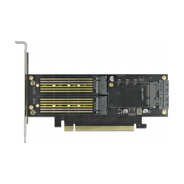 Adapter DELOCK PCIe x16 na M.2 NVMe / M.2 SATA / mSATA SSD (Low Profile)-2