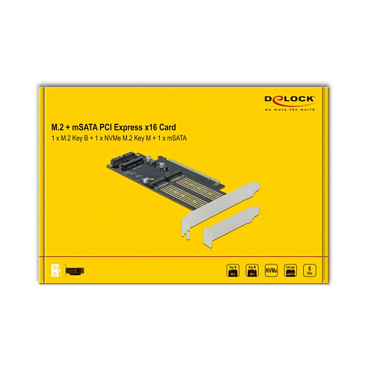 Adapter DELOCK PCIe x16 na M.2 NVMe / M.2 SATA / mSATA SSD (Low Profile)-4