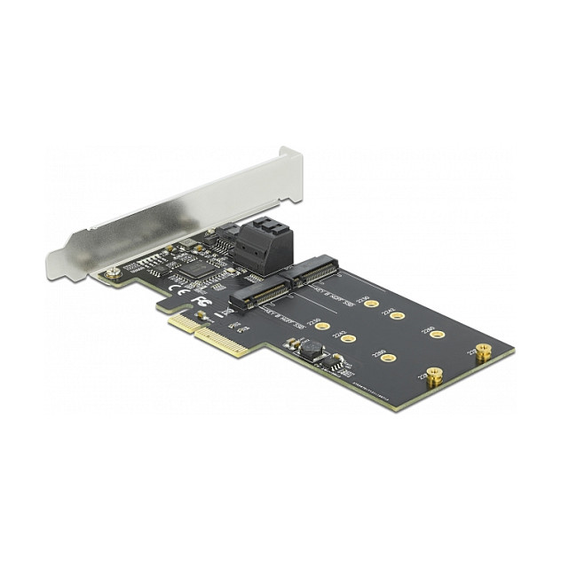 Kontroler DELOCK 90499, PCI Express x4 na 3x SATA i 2x M.2 Key B, Low Profile