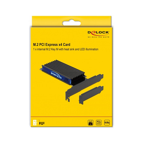 Adapter DELOCK PCIe x4 na M.2 NVMe SSD s hladnjakom i RGB osvjetljenjem (Low Profile)-4