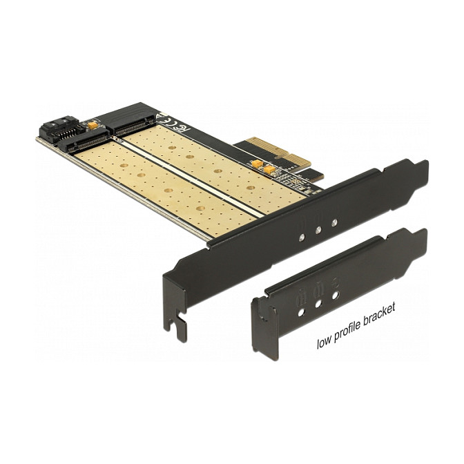 Adapter DELOCK PCI Express x4 na M.2 NVMe + M.2 SATA SSD, Low Profile-2