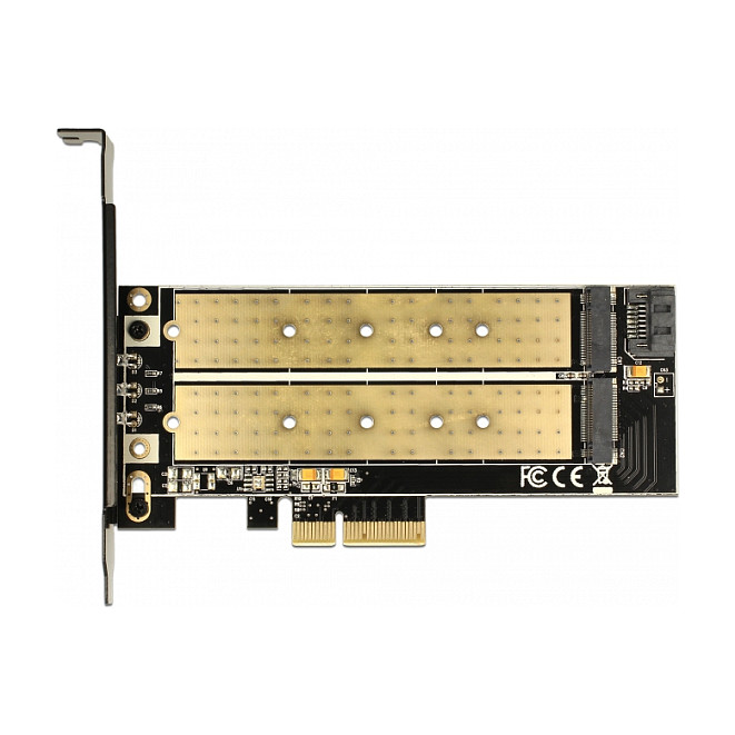 Adapter DELOCK PCI Express x4 na M.2 NVMe + M.2 SATA SSD, Low Profile-3