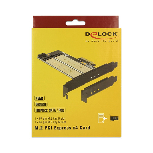 Adapter DELOCK PCI Express x4 na M.2 NVMe + M.2 SATA SSD, Low Profile-5