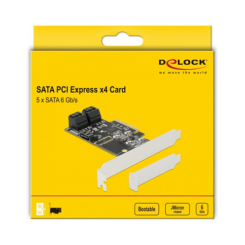 PCI Express kartica DELOCK 90395, 5x SATA 6 Gb/s, Low Profile-4