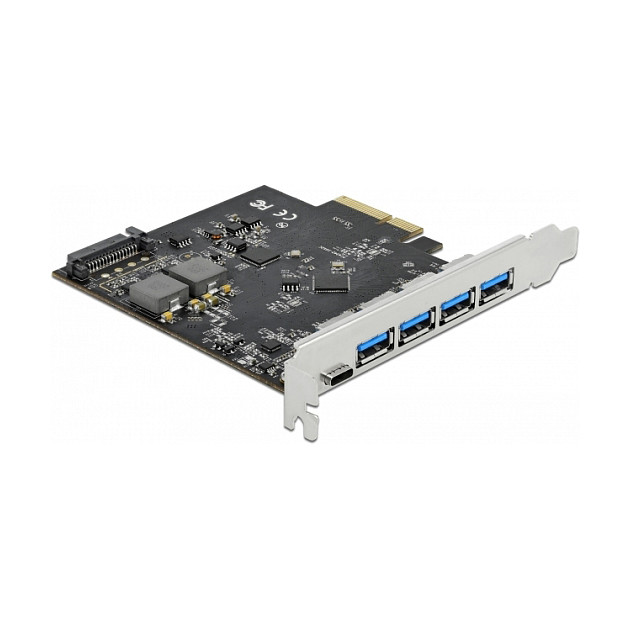 DELOCK PCI Express x4 kartica s 1x USB-C i 4x USB-A porta (USB 3.2 Gen 2, 10 Gbps)-0