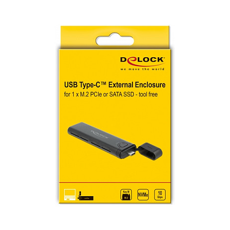 Vanjsko kućište DELOCK 42635 za M.2 NVMe i SATA SSD (USB-C, bez alata)-2
