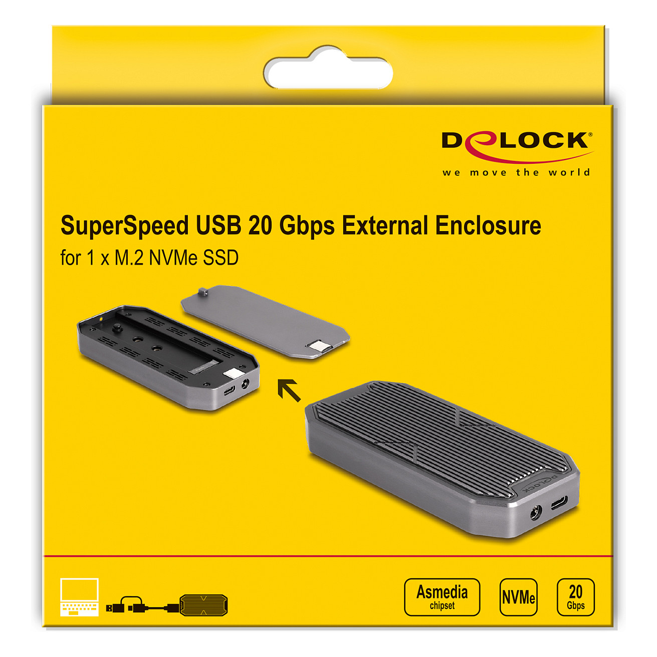 Eksterno kućište DELOCK 42015 za M.2 NVMe SSD (USB 3.2 Gen 2x2, RGB)-5