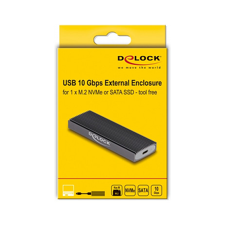 Vanjsko kućište DELOCK za M.2 NVMe/SATA SSD (USB-C 10Gbps, bez alata)-8