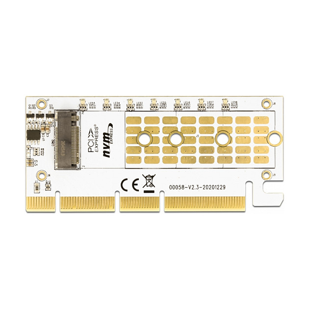 Adapter DELOCK PCIe x16 na M.2 NVMe SSD s LED osvjetljenjem, 90566-3