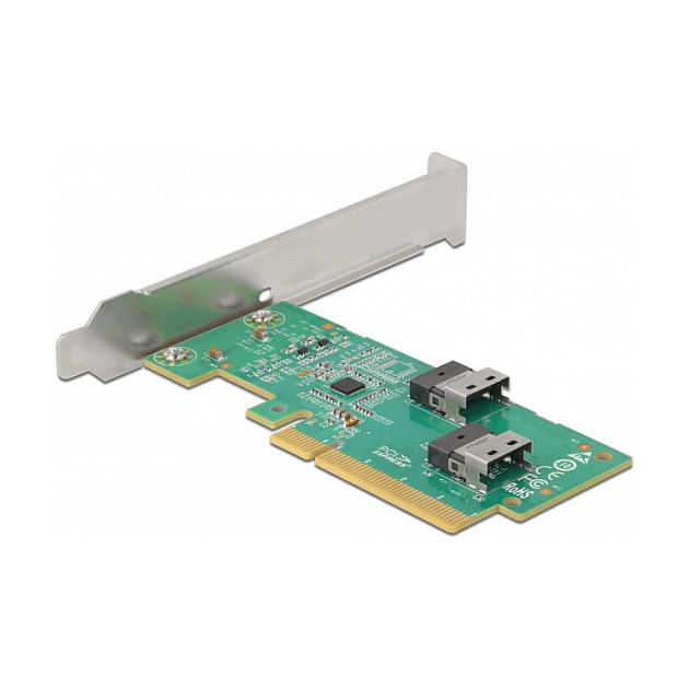 Adapter DELOCK PCIe 4.0 x8 na 2x SFF-8654 4i NVMe (Bifurcation, Low Profile)-1