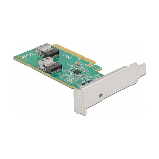 Adapter DELOCK PCIe 4.0 x8 na 2x SFF-8654 4i NVMe (Bifurcation, Low Profile)-2