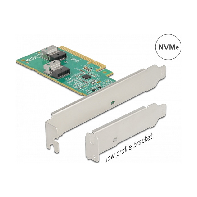 Adapter DELOCK PCIe 4.0 x8 na 2x SFF-8654 4i NVMe (Bifurcation, Low Profile)-3