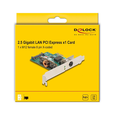 Mrežna kartica DELOCK PCI Express x1 2.5 Gigabit LAN (1x M12, PoE+)-3