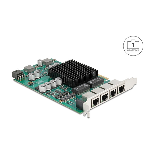 Mrežna kartica DELOCK PCI Express x4 (4 x Gigabit LAN, PoE+, Intel i350)-1