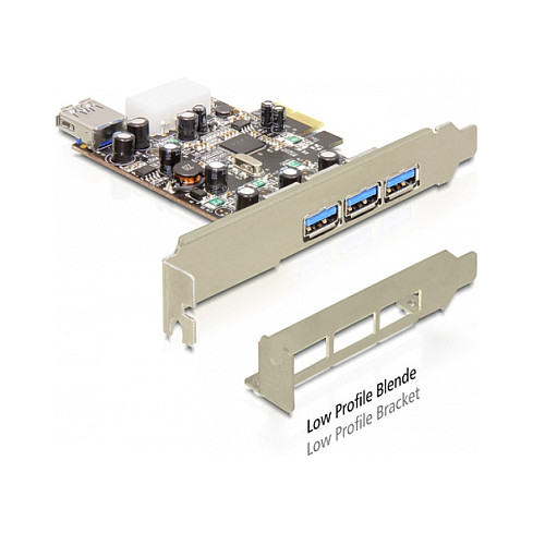 DELOCK PCI Express x1 kartica (3x vanjski + 1x unutarnji USB 3.0 port)