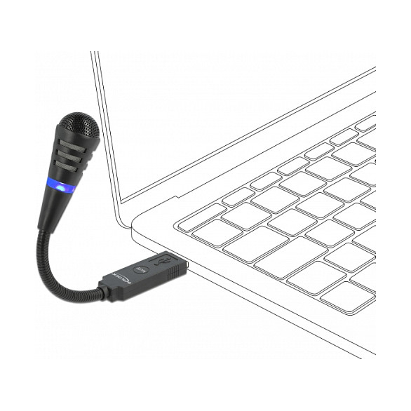 Mikrofon DELOCK 66499 USB s fleksibilnim vratom i Mute tipkom-1