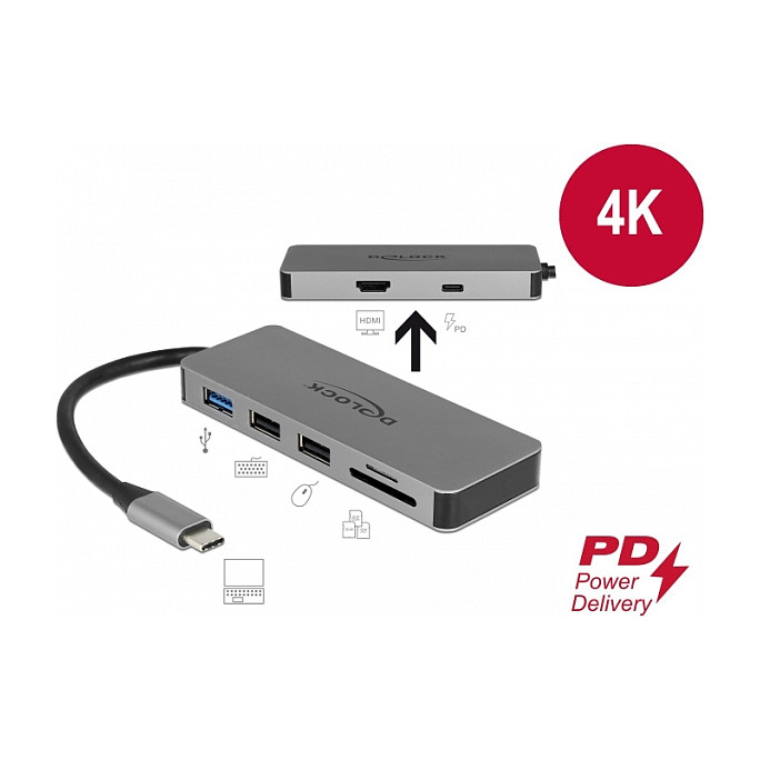 Docking stanica DELOCK USB-C za mobilne uređaje (4K HDMI, USB 3.0, SD, PD)-4