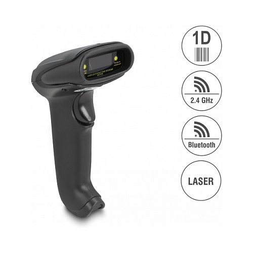 Čitač barkodova DELOCK 1D Laser (2.4 GHz, Bluetooth, USB)