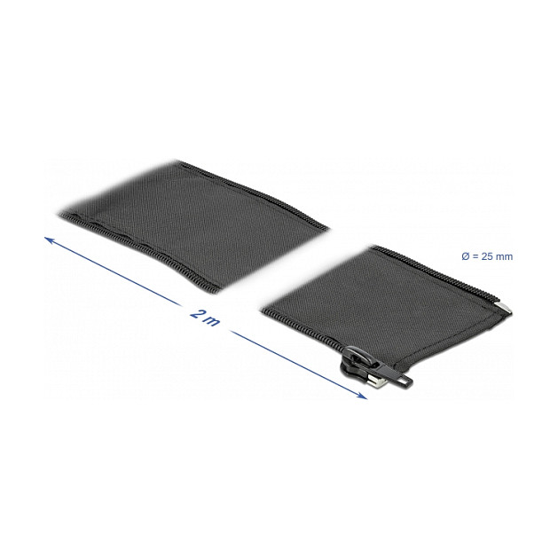 DELOCK pleteni bužir za kabele s patentnim zatvaračem 2 m x 25 mm, otporan na toplinu-1
