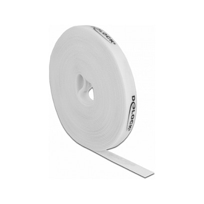 DELOCK čičak traka na roli 10 m x 15 mm, bijela boja