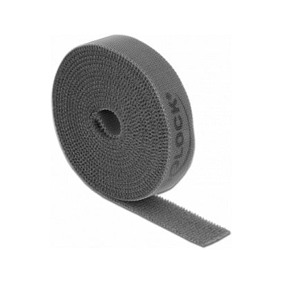 Čičak traka u roli DELOCK 2 m x 15 mm siva boja