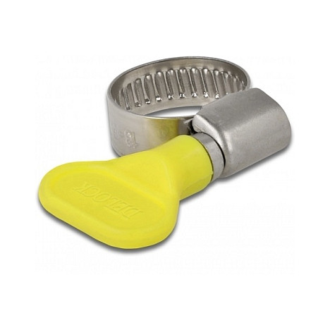 Set obujmica za crijevo DELOCK 13-19 mm s leptir maticom (10 komada) žuta boja-0