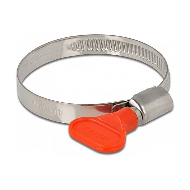 Obujmica za crijevo DELOCK s leptir maticom 40-60 mm (10 komada) crvena boja-0