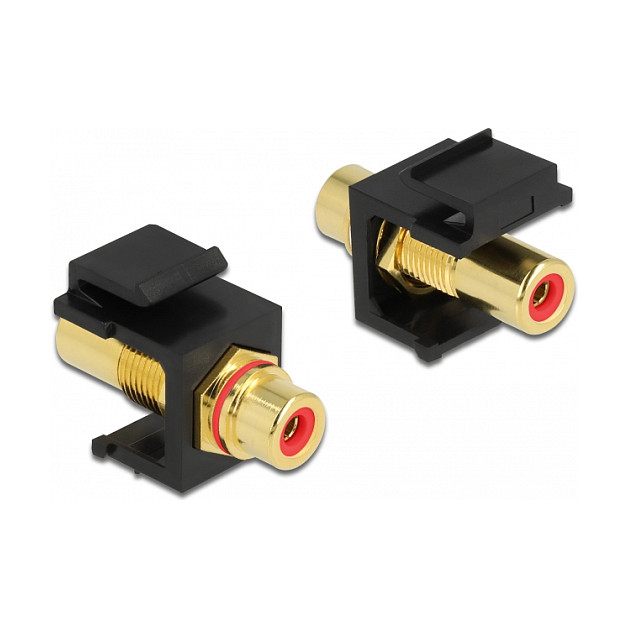Delock Keystone Modul RCA (Ž) na RCA (Ž), pozlaćeni, crveno/crni-0