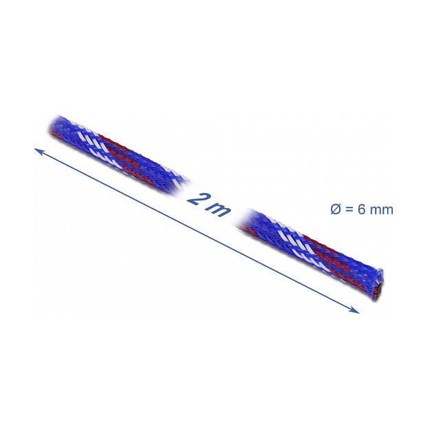 Rastezljivi pleteni bužir DELOCK 2 m x 6 mm (crno-žuta boja)-1