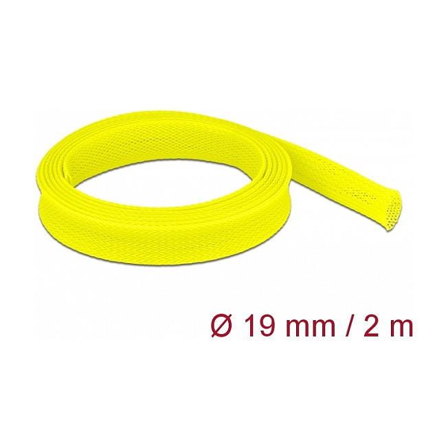 Pleteni bužir DELOCK rastezljivi 2 m x 19 mm žuta boja