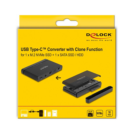 DELOCK USB-C konverter za M.2 NVMe i SATA diskove s funkcijom kloniranja (64190)-3