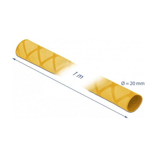 Termoskupljajući bužir DELOCK protuklizni X-uzorak 1 m x 20 mm žuta boja-1