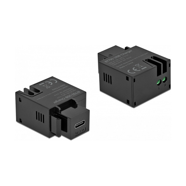 Delock Keystone Modul sa USB-C priključkom za punjenje, 2.1A, crni-1