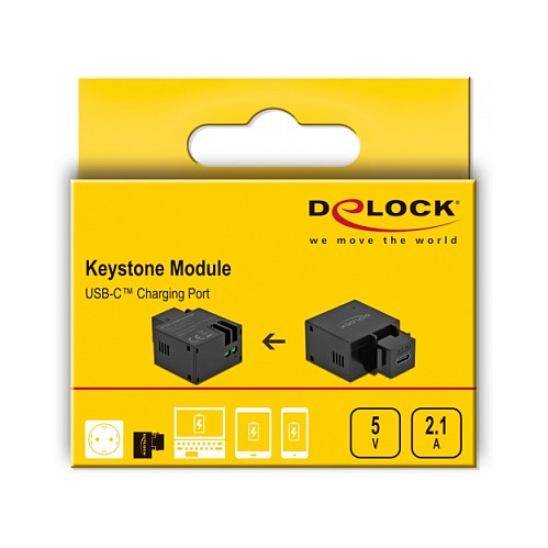 Delock Keystone Modul sa USB-C priključkom za punjenje, 2.1A, crni-2