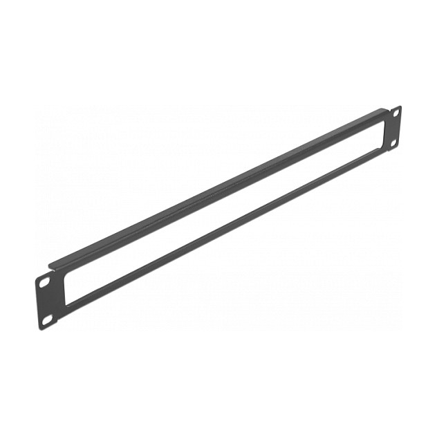 Delock 19" panel za mrežni ormar s otvorom, 1U, crni