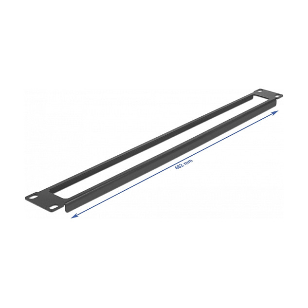 Delock 19" panel za mrežni ormar s otvorom, 1U, crni-1