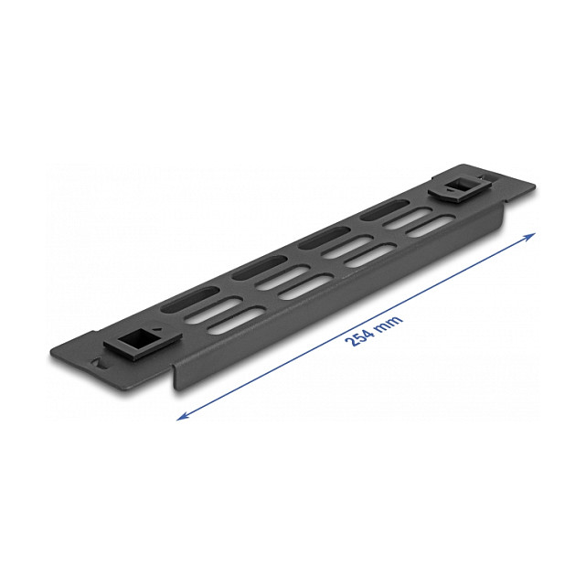Delock 10" ventilirani panel za mrežni ormar, ugradnja bez alata, 1U, crni-1