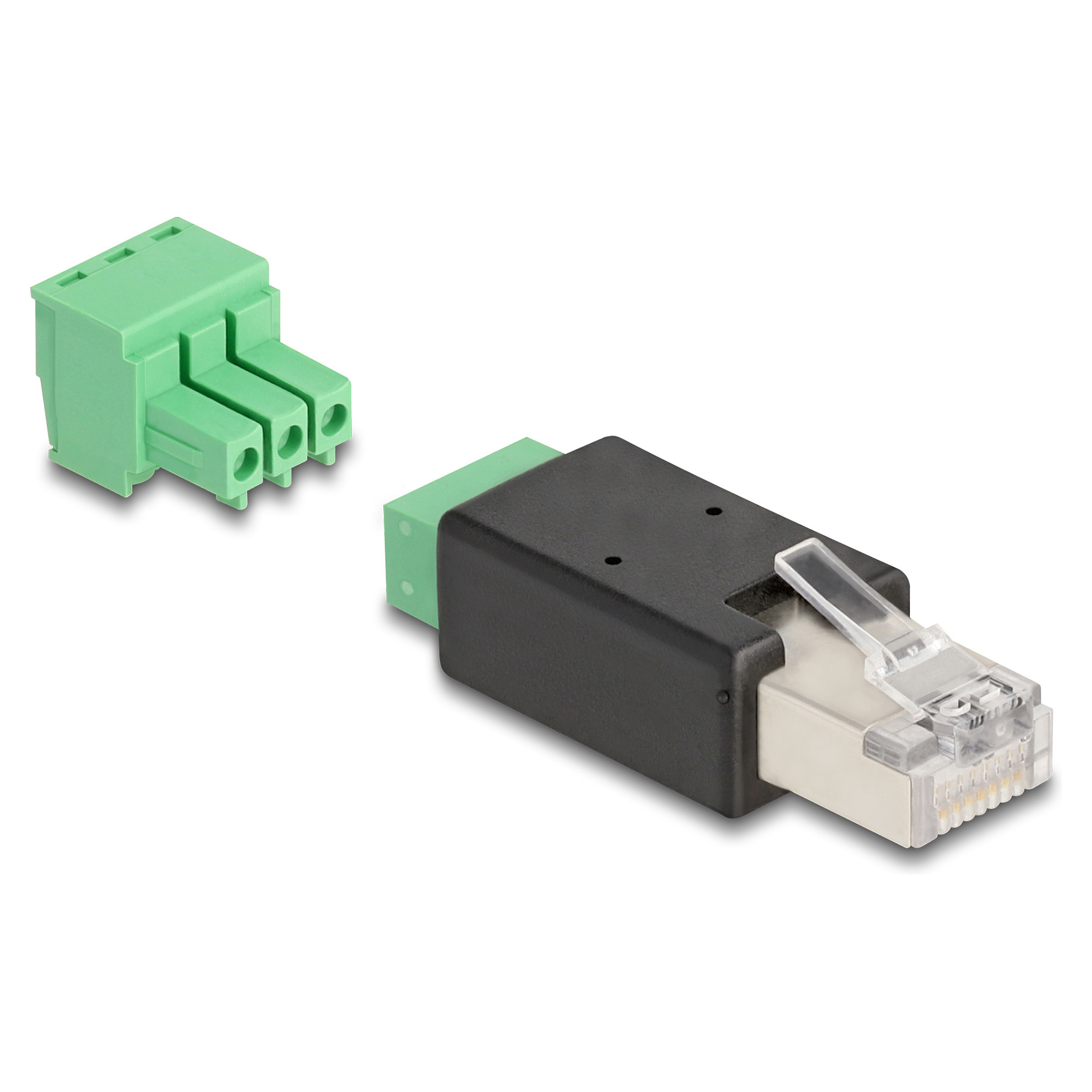 Delock RJ45 muški na 3-pinski terminalni blok adapter, dvodijelni
