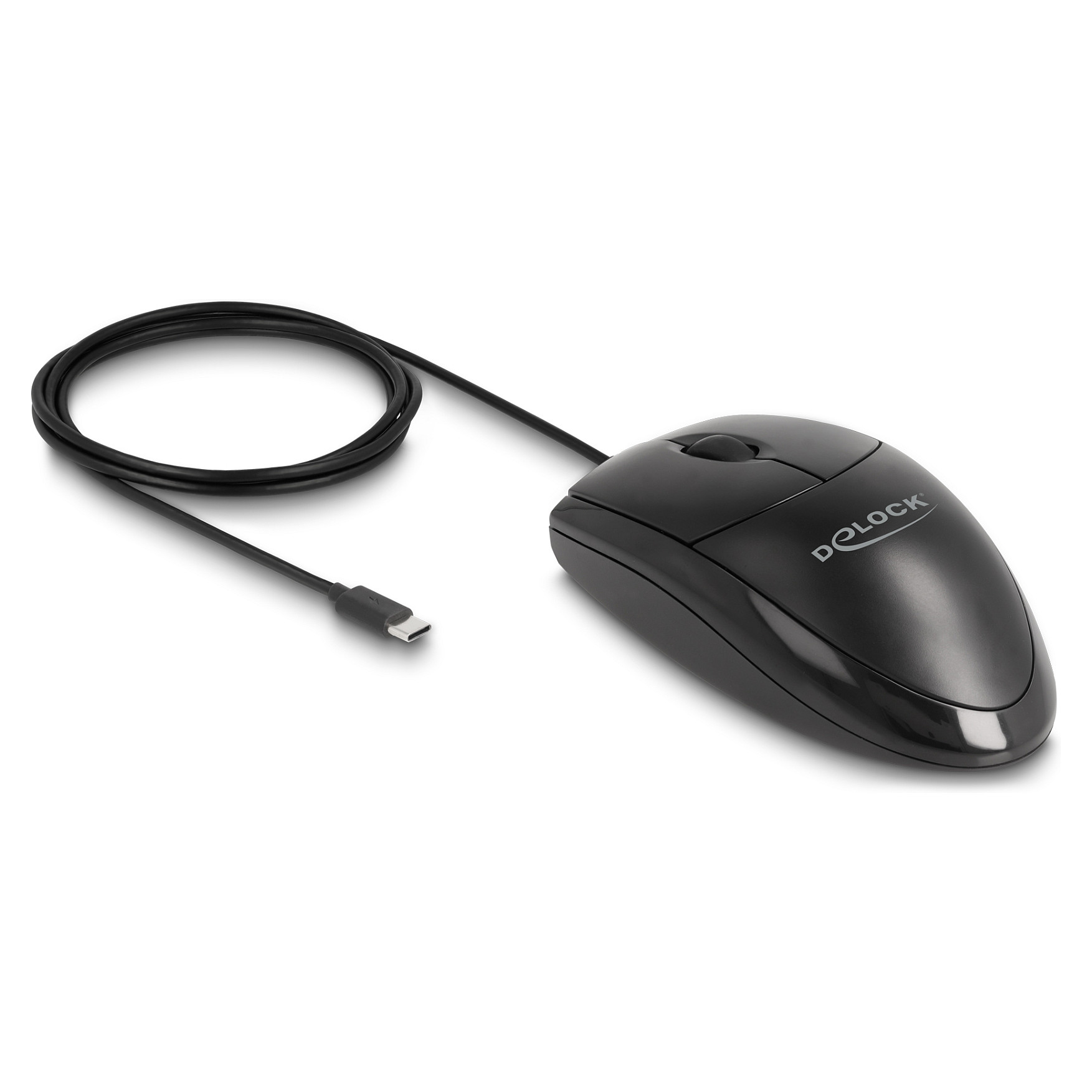 Žičani optički miš DELOCK 12114 (USB-C, tihe tipke)-0