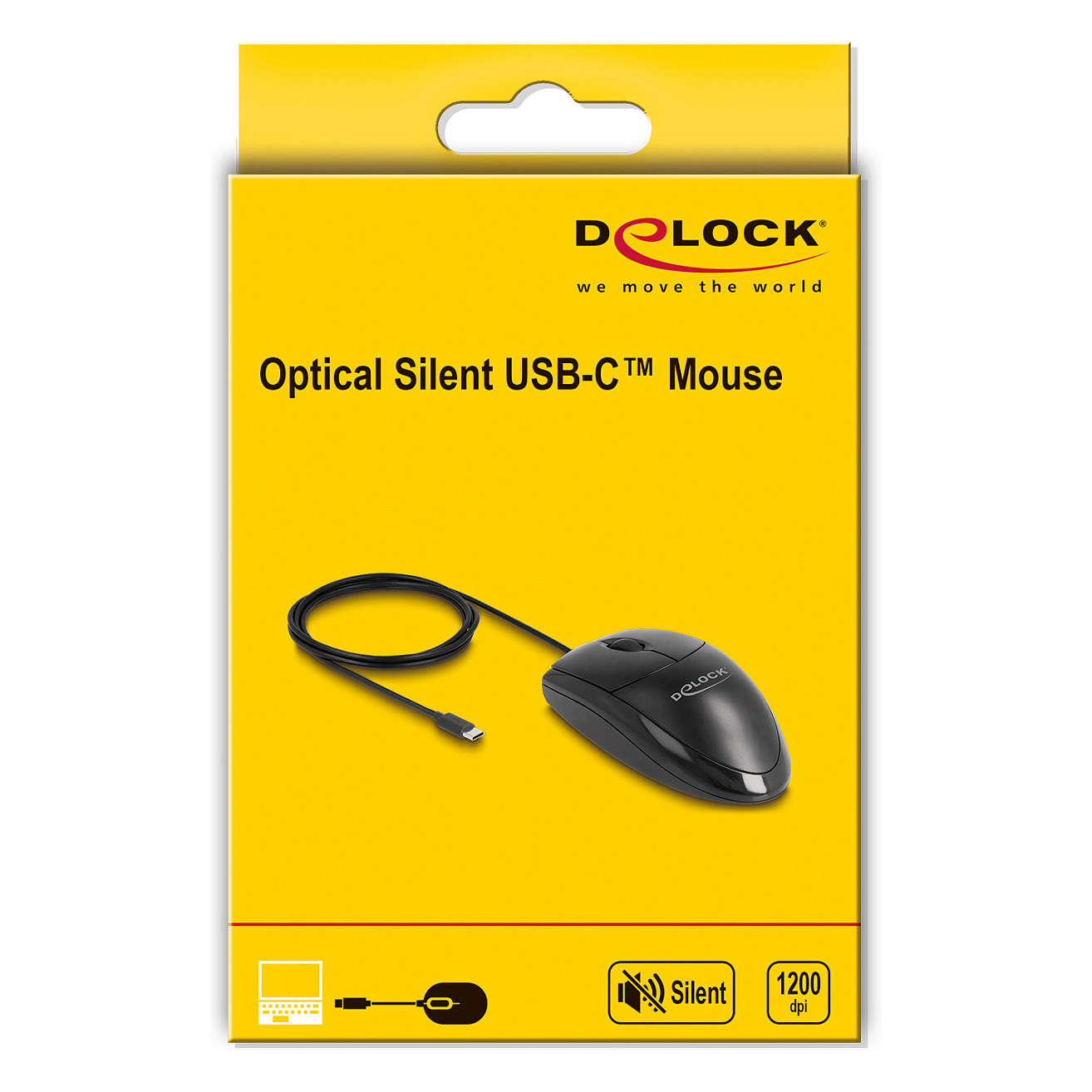 Žičani optički miš DELOCK 12114 (USB-C, tihe tipke)-2