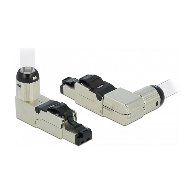 Konektor DELOCK RJ45 Cat.8.1 metalni kutni za terensku montažu