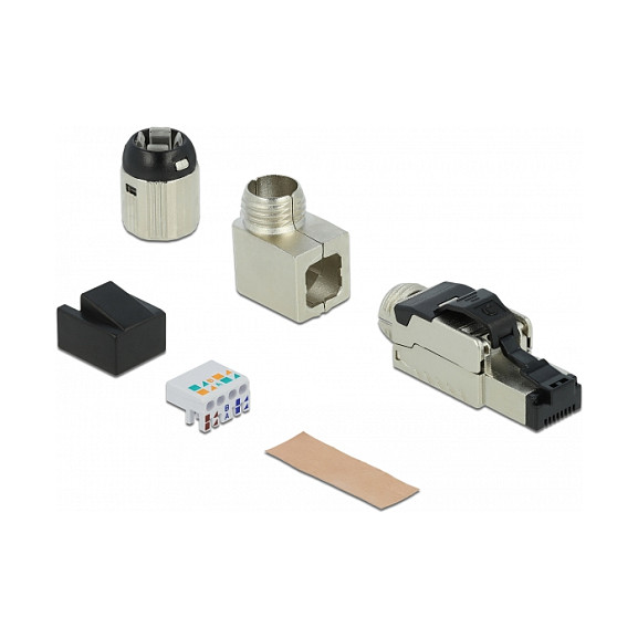 Konektor DELOCK RJ45 Cat.8.1 metalni kutni za terensku montažu-1