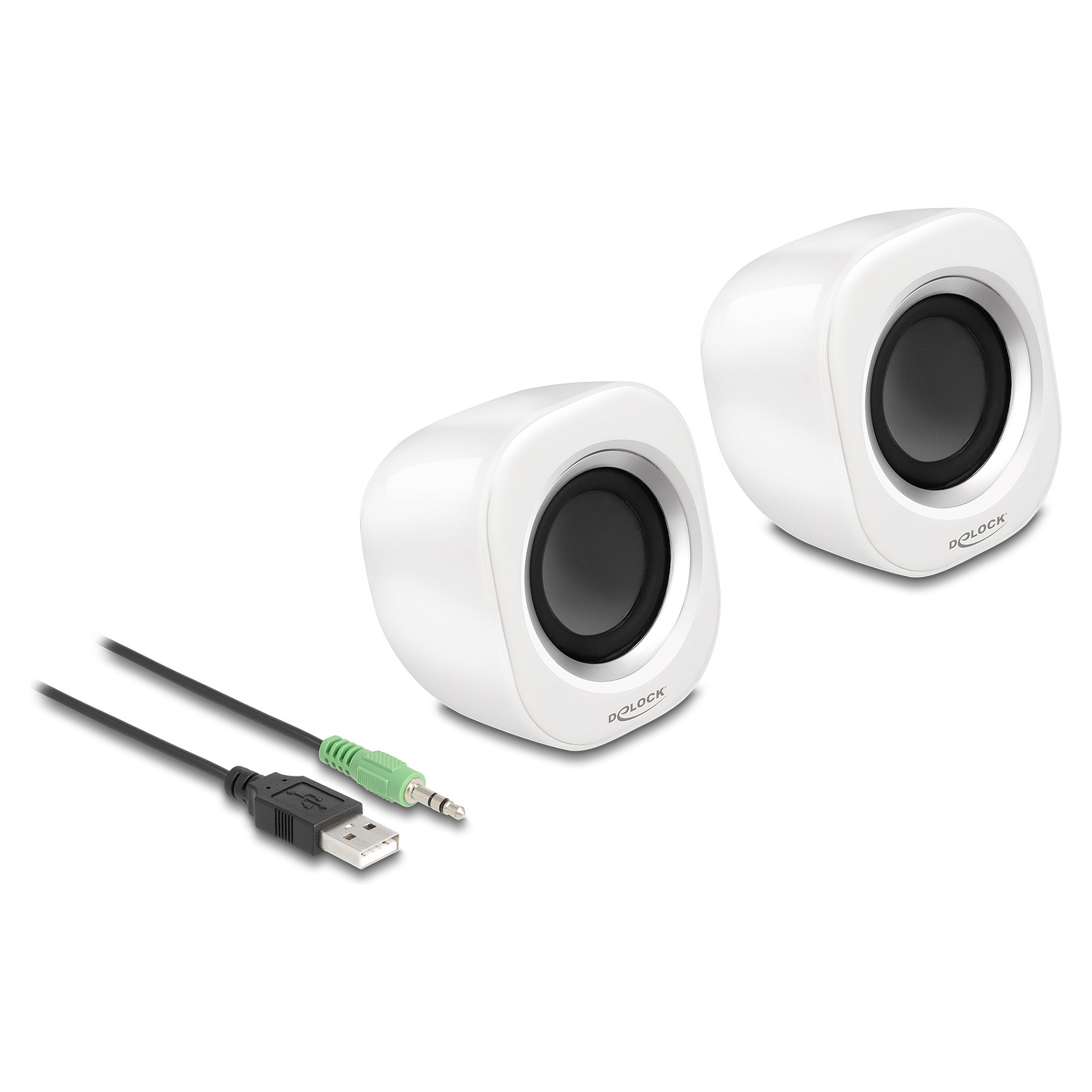 Zvučnici DELOCK 27008 Mini Stereo PC 2.0 bijela boja-0