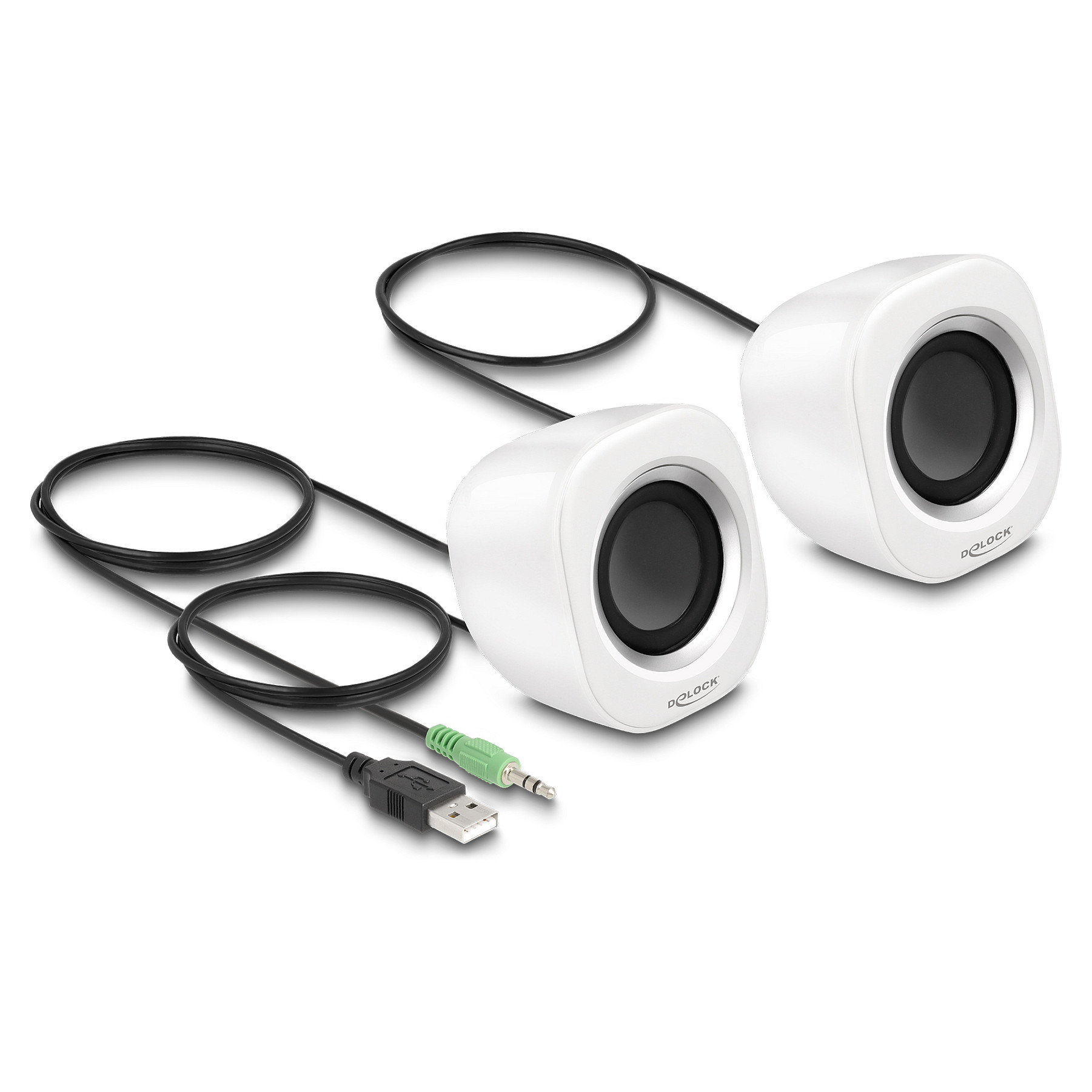 Zvučnici DELOCK 27008 Mini Stereo PC 2.0 bijela boja-1